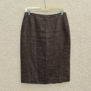 Antonio Melani Brown Pattern Vertical Stripe Skirt